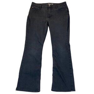 Lee Women's Jeans Size 14P Regular Fit Bootcut Mid-Rise Black Denim Casual Y2K